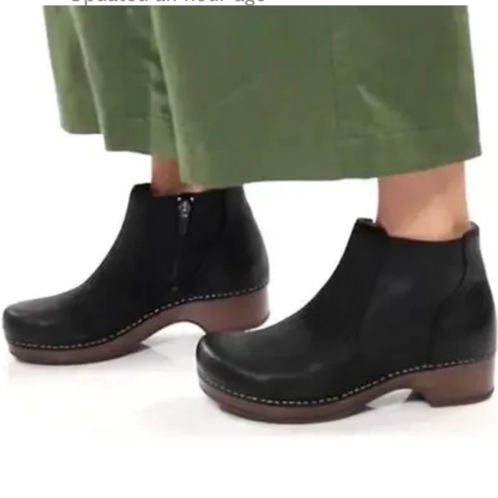 Dansko Barbara Bootie Shoes Womens EU 38 (7.5-8) Black Leather